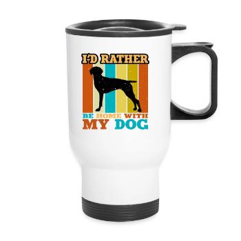 Old Danish Pointer Dog Silhouette Retro Sunset - Thermal mug with handle - white - Front