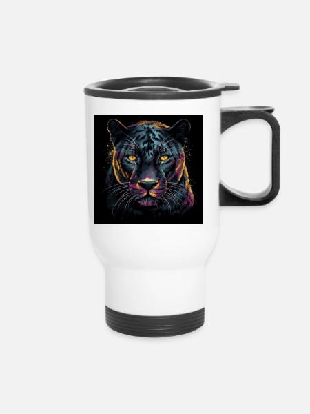 DER SCHWARZE PANTHER - Thermobecher mit Tragegriff - Weiß