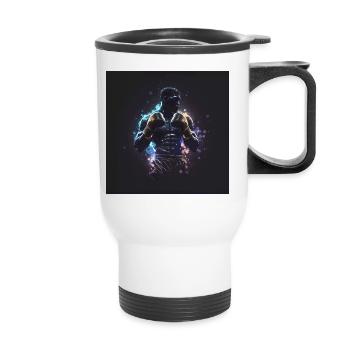 Boxer Poster - Thermobecher mit Tragegriff - Weiß - Vorne
