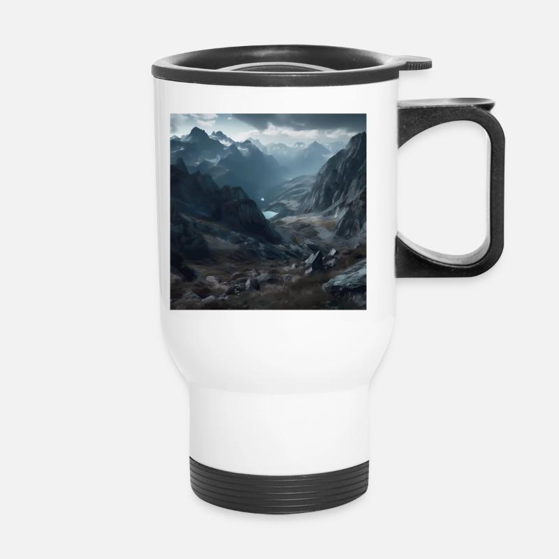 Austrian mountain landscape - Thermal mug with handle - white