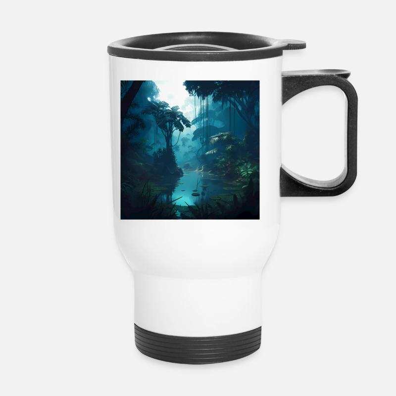 Jungle Landscape - Thermal mug with handle - white