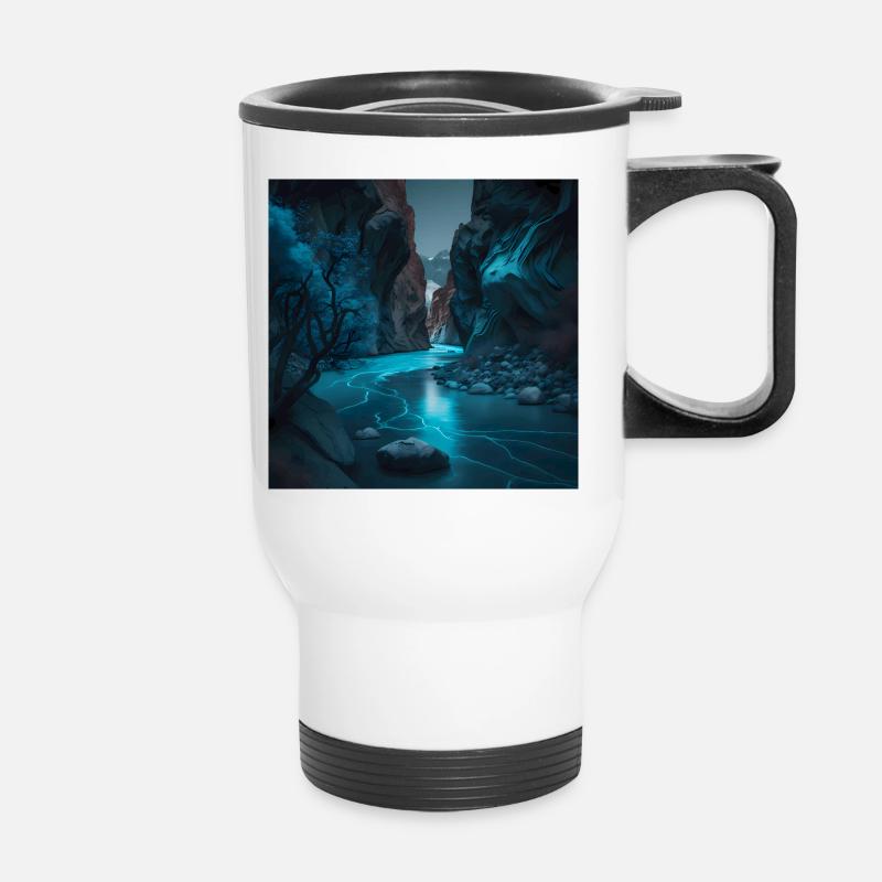 Schlucht - Thermobecher mit Tragegriff - Weiß