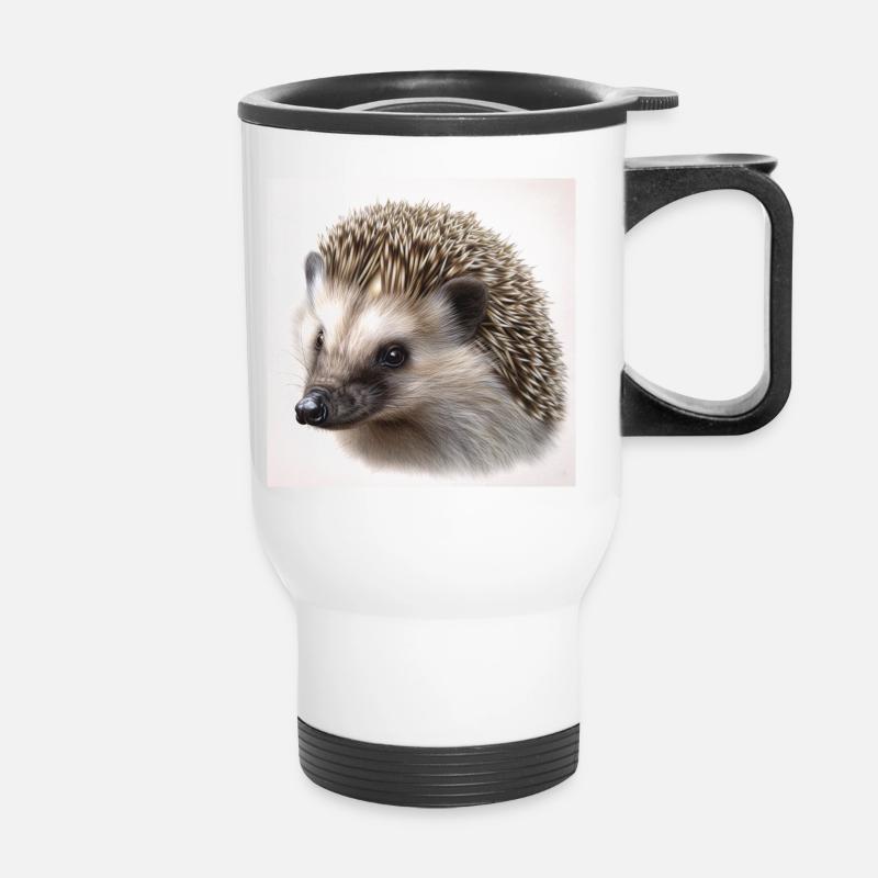 Hedgehog - Thermal mug with handle - white