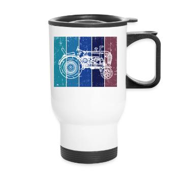 Agriculture Vehicle Tractor Motor Vehicle Field - Thermal mug with handle - white - Front