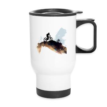 VTT motard - Tasse isotherme avec poignée - blanc - Devant