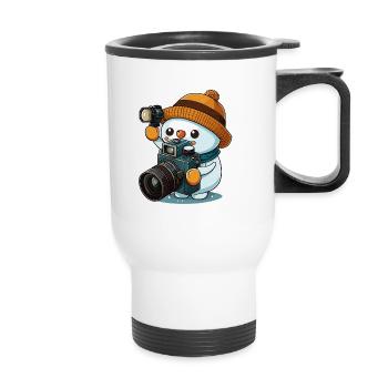 Snowy Photographer - Thermal mug with handle - white - Front