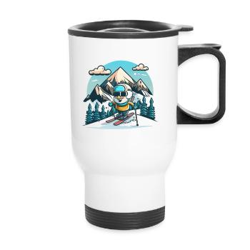 Snowy Adventure - Thermal mug with handle - white - Front