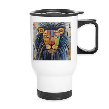 LION STREET ART - Tasse isotherme avec poignée - blanc - Devant