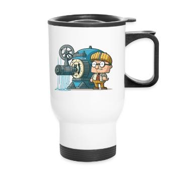 Power of Wind: Wind Energy - Thermal mug with handle - white - Front