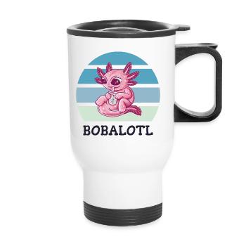 Boba Bubble Tea Axolotl Bobalotl - Thermal mug with handle - white - Front