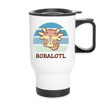 Boba Bubble Tea Axolotl Bobalotl - Thermal mug with handle - white - Front