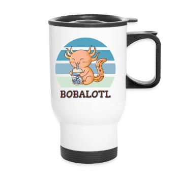 Boba Bubble Tea Axolotl Bobalotl - Thermal mug with handle - white - Front