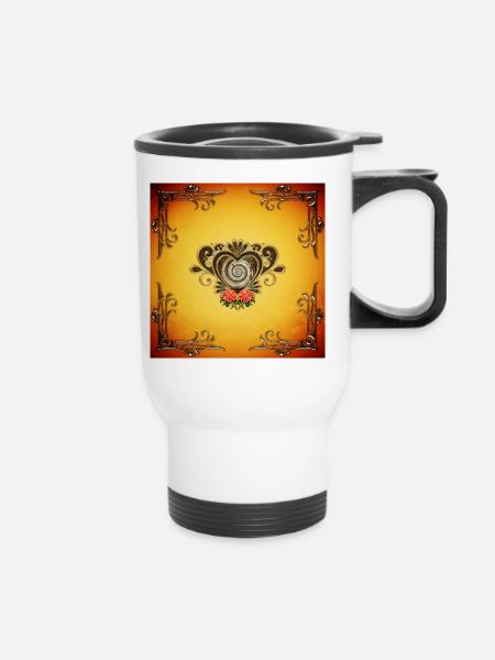 Wunderbares Steampunk-Herz - Thermobecher mit Tragegriff - Weiß