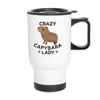 Capybara Zootier Design - Thermobecher mit Tragegriff - Weiß - Vorne