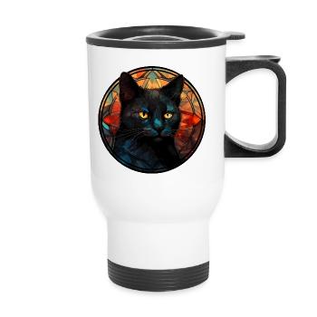 Bombay Katzenrasse Aquarellglas - Thermobecher mit Tragegriff - Weiß - Vorne
