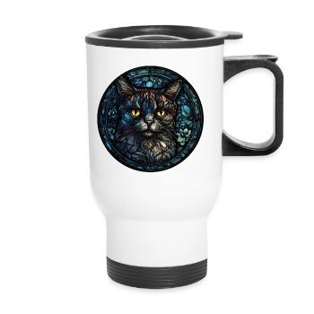 Pixie bob Cat Breed Watercolor Glass - Thermal mug with handle - white - Front
