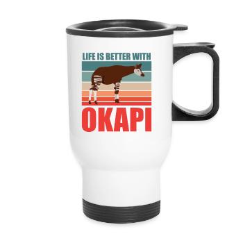 Okapi im Einklang mit der Natur - Thermobecher mit Tragegriff - Weiß - Vorne