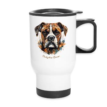 Deutscher Boxer - Thermobecher mit Tragegriff - Weiß - Vorne
