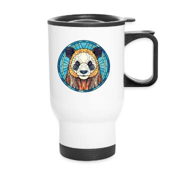 Panda Buntes Aquarell Tier Haustier Illustration - Thermobecher mit Tragegriff - Weiß - Vorne