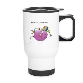 Never Stop Dreaming - Thermobecher mit Tragegriff - Weiß - Vorne
