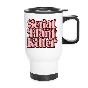 Serial Plant Killer Retro Design - Thermobecher mit Tragegriff - Weiß - Vorne