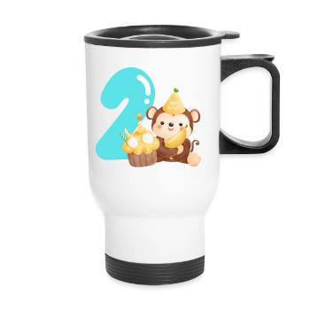 2. Geburtstag - Thermobecher mit Tragegriff - Weiß - Vorne