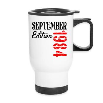 42e anniversaire Septembre 1984 - 42 ans - Tasse isotherme avec poignée - blanc - Devant