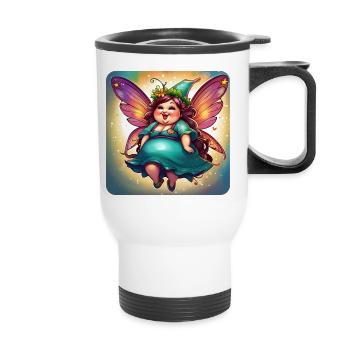 Mignon bonne humeur Moppel Fairy avec des ailes - Tasse isotherme avec poignée - blanc - Devant