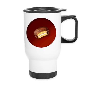 Un délicieux biscuit au chocolat - Tasse isotherme avec poignée - blanc - Devant