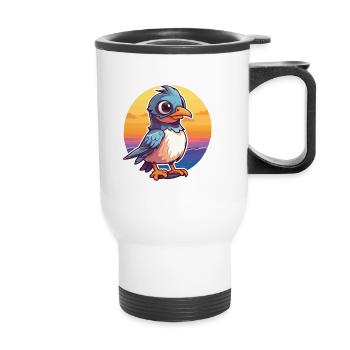 Jay Lustige Karikatur Kawaii Beach Illustration - Thermobecher mit Tragegriff - Weiß - Vorne