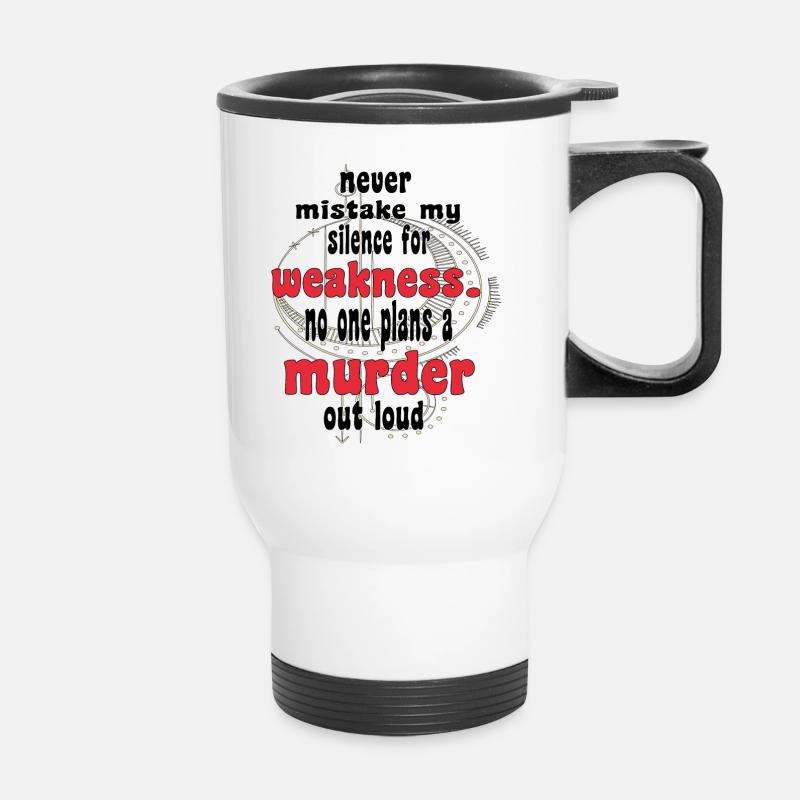 Silent strength! - Thermal mug with handle - white