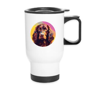 Boykin Spaniel chien race aquarelle Illustration - Tasse isotherme avec poignée - blanc - Devant