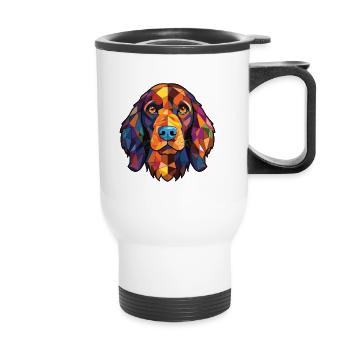 Picardie Spaniel Hunderasse Aquarell Illustration - Thermobecher mit Tragegriff - Weiß - Vorne