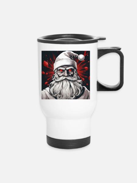 Böser Santa - Thermobecher mit Tragegriff - Weiß