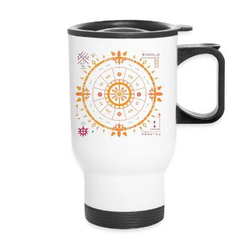 Mandala Vastu Yantra Design - symbole d’harmonie - Tasse isotherme avec poignée - blanc - Devant