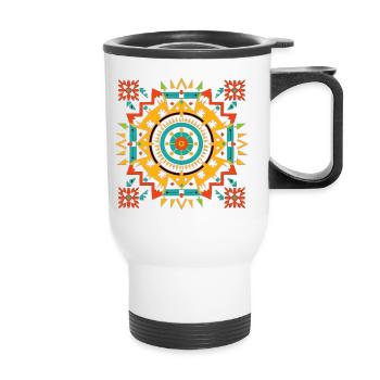 Sacré Vastu Yantra Design - Mandala Art - Tasse isotherme avec poignée - blanc - Devant