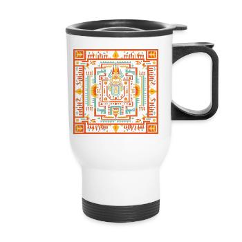 Vastu Yantra Mandala Géométrie Sacrée - Tasse isotherme avec poignée - blanc - Devant