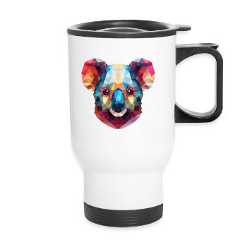 Koala buntes Aquarell Tier Haustier Illustration - Thermobecher mit Tragegriff - Weiß - Vorne