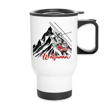 Watzmann Cable Car Mountain Romance Panorama - Thermal mug with handle - white - Front
