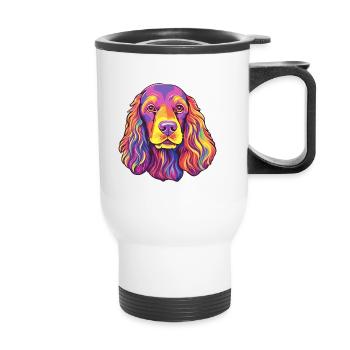 Boykin Épagneul Chien Race Cartoon Kawaii Illustrati - Tasse isotherme avec poignée - blanc - Devant