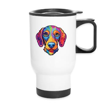 Perro de Presa Mallorquinische Hunderasse Cartoon Kawaii - Thermobecher mit Tragegriff - Weiß - Vorne