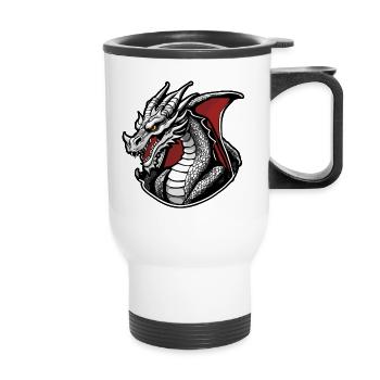 Dragon / Animal / Fire / Mythical Creatures / Fairy Tale - Thermal mug with handle - white - Front