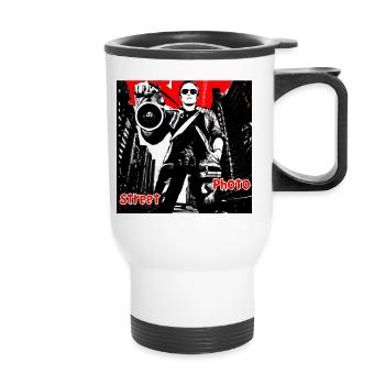 Street photography man - Thermal mug with handle - white - Front