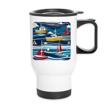 Bateaux et navires - Tasse isotherme avec poignée - blanc - Devant
