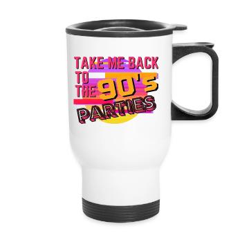 Take me back to the 90's Parties - Thermal mug with handle - white - Front