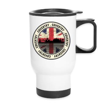 Coventry Union Skyline-Abzeichen - Thermobecher mit Tragegriff - Weiß - Vorne