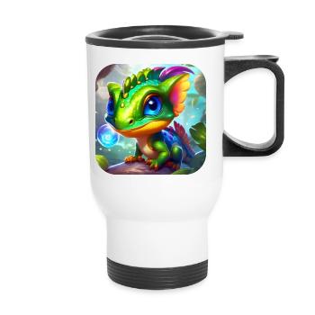 Cute little lizard - Thermal mug with handle - white - Front
