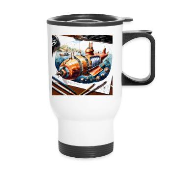 Submarine #6 - Thermal mug with handle - white - Front