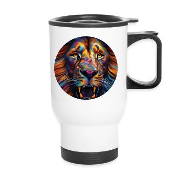 Lion néon - Tasse isotherme avec poignée - blanc - Devant