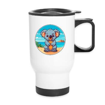 Koala Aquarell Cartoon Kawaii Clipart Tier - Thermobecher mit Tragegriff - Weiß - Vorne
